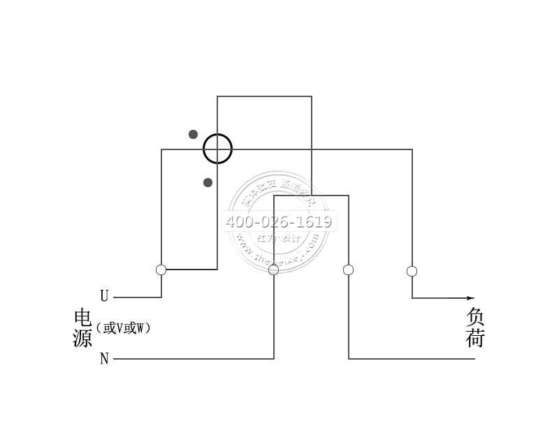 單相電能表二進二出接入式接線圖