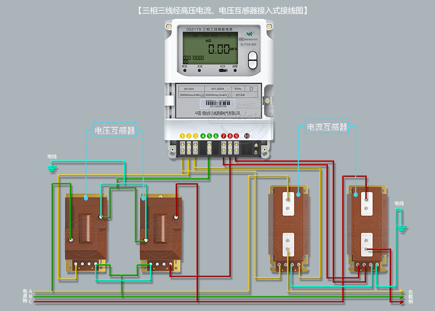 電流互感器、電壓互感器接線圖